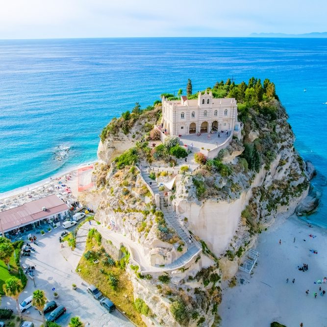 Tropea,,Calabria,,Italy.,Church,Of,Santa,Maria,Dell'isola.,Monastery,And